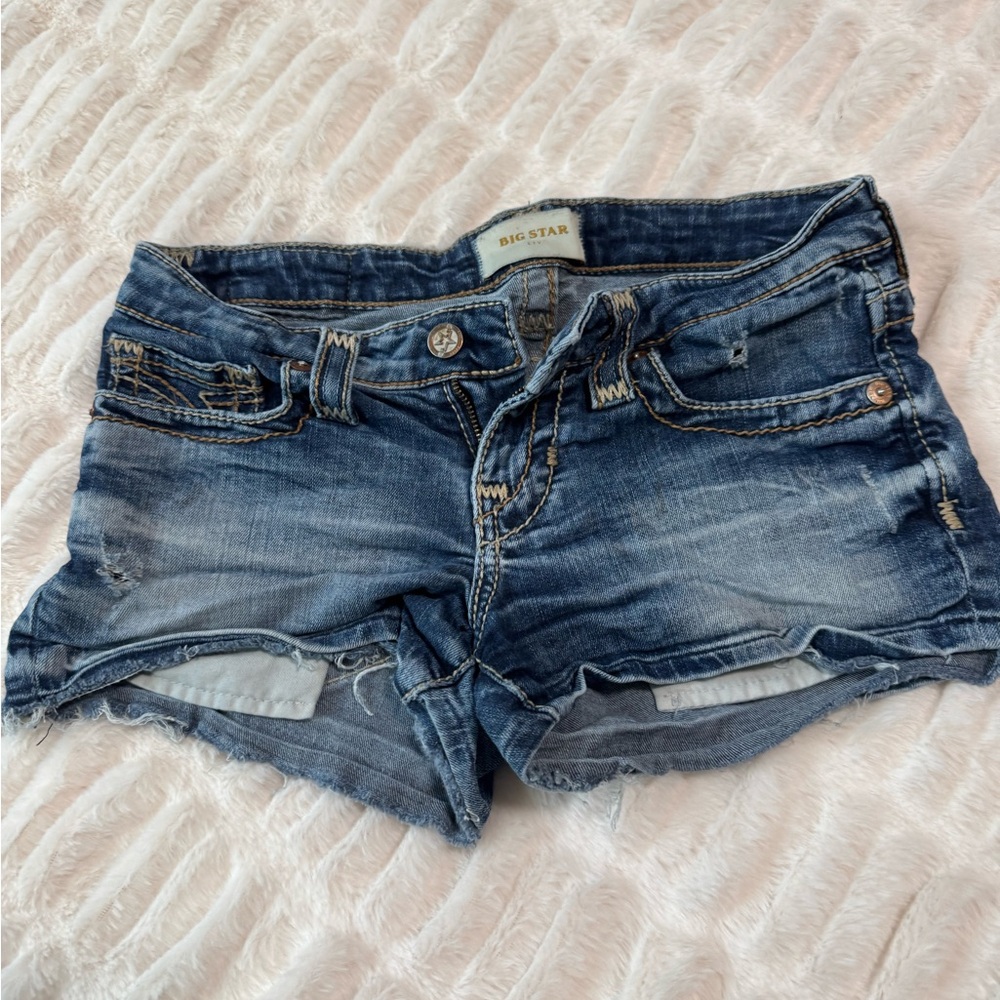 Big Star Women's Distressed Blue Jean Shorts
